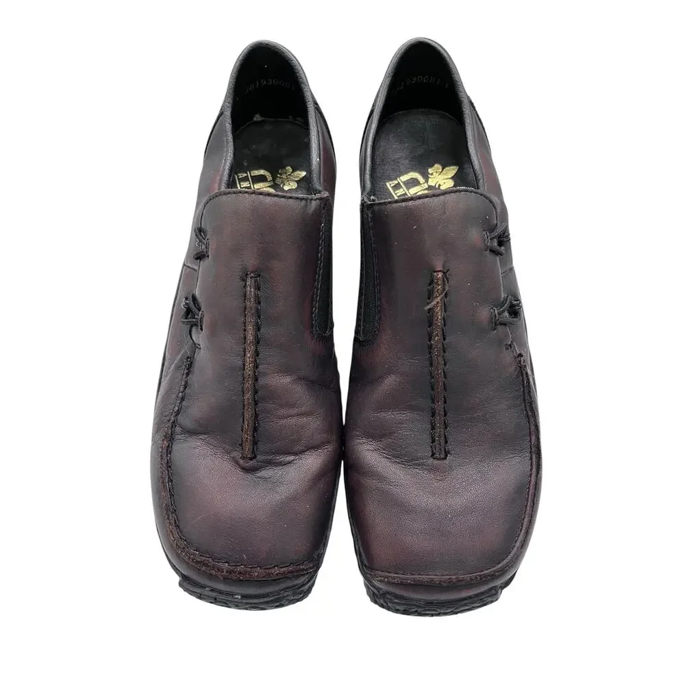 Rieker Antistress Leather Slip On Shoes Womens EU 38 US 7 Brown Comfort Walking
